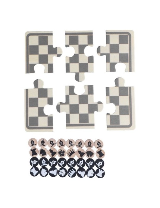 Jeu d'échecs et de dames en bois Hank