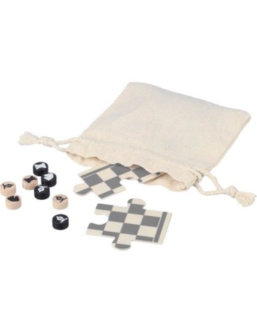 Jeu d'échecs et de dames en bois personnalisé Hank Matières : bois Couleurs : brun marquage laser ultra précis