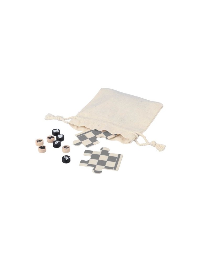 Jeu d'échecs et de dames en bois Hank