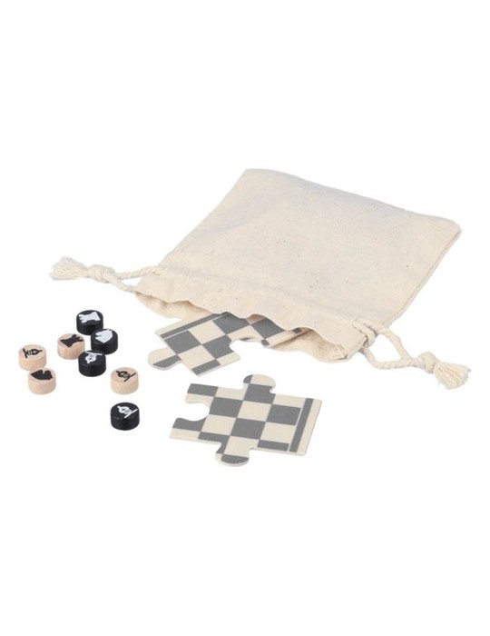 Jeu d'échecs et de dames en bois personnalisé Hank Matières : bois Couleurs : brun marquage laser ultra précis