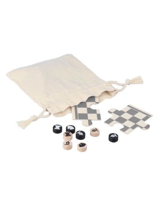 Jeu d'échecs et de dames en bois Hank