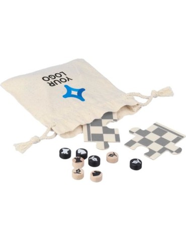 Jeu d'échecs et de dames en bois personnalisé Hank Matières : bois Couleurs : brun personnalisation rapide en France