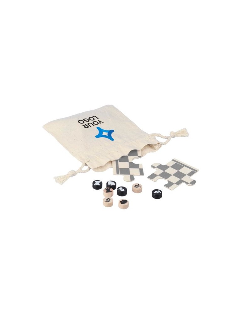 Jeu d'échecs et de dames en bois personnalisé Hank Matières : bois Couleurs : brun personnalisation rapide en France