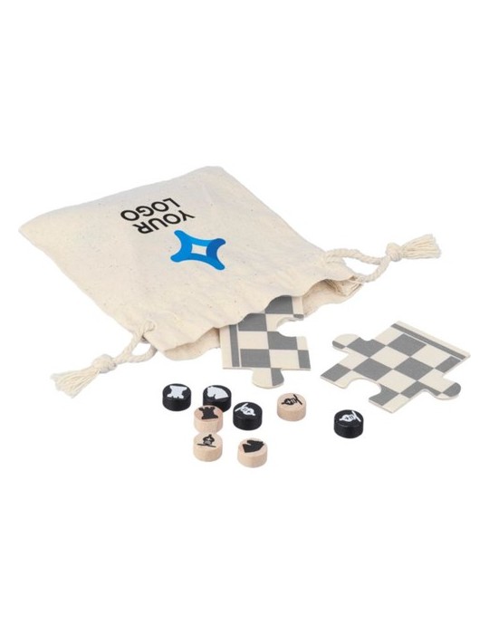 Jeu d'échecs et de dames en bois Hank