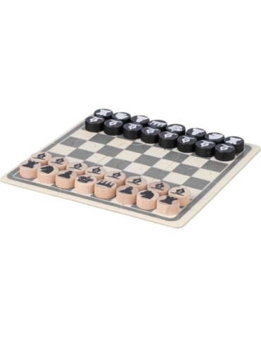 Jeu d'échecs et de dames en bois personnalisé Hank Matières : bois Couleurs : brun accessoire événementiel unique