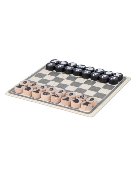 Jeu d'échecs et de dames en bois Hank