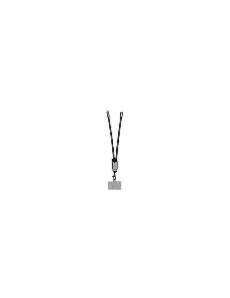 Câble de chargement personnalisé Brandcharger avec bracelet lanyard, batterie sans fil  Evopad Matières : nylon Couleurs : gun g