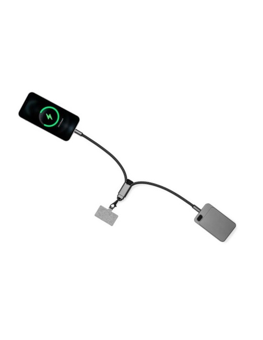 Câble de chargement personnalisé Brandcharger avec bracelet lanyard, batterie sans fil  Evopad Matières : nylon Couleurs : gun i