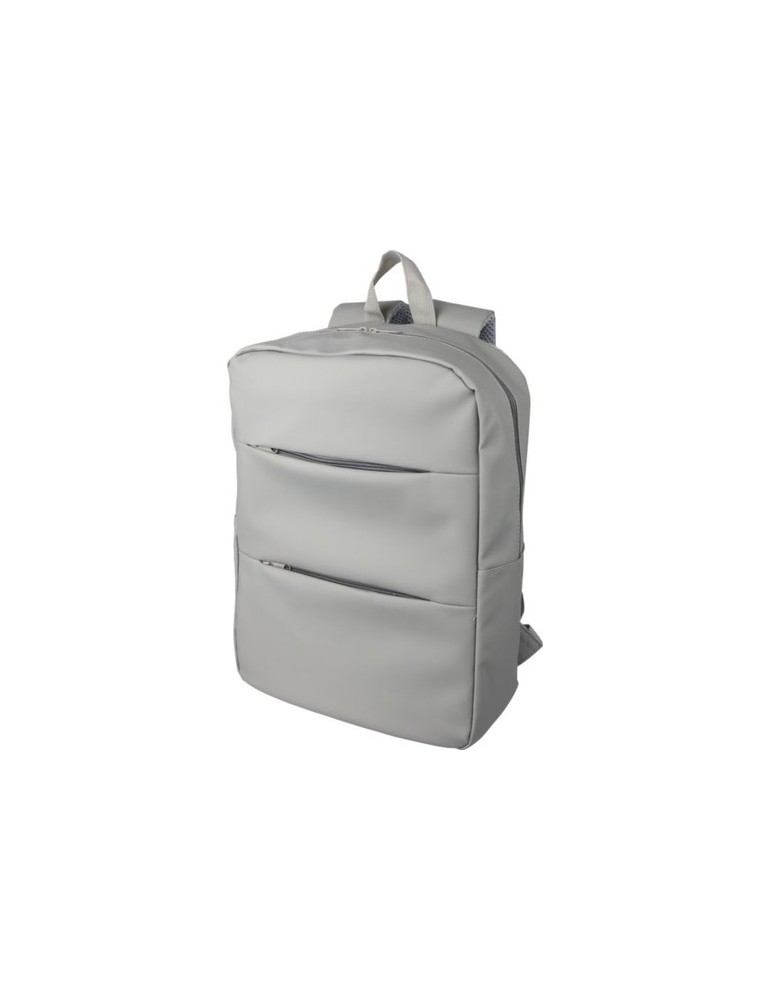 Sac à dos  porte-ordinateur 15'' en PU Felicia Matières : polyester Couleurs : gris goodies publicitaire événementiel