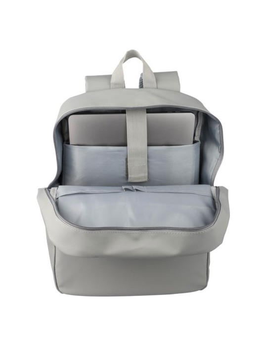 Sac à dos  porte-ordinateur 15'' en PU Felicia Matières : polyester Couleurs : gris objet promotionnel éco-responsable