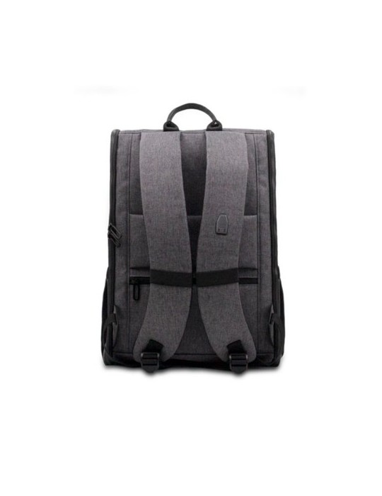 Sac à dos publicitaire  porte-ordinateur 15'' en PU Marco Polo Matières : polyester Couleurs : gris personnalisable avec votre l