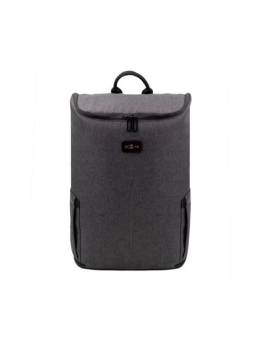 Sac à dos publicitaire  porte-ordinateur 15'' en PU Marco Polo Matières : polyester Couleurs : gris cadeau entreprise pas cher