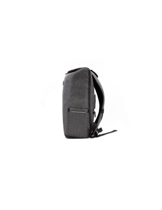 Sac à dos publicitaire  porte-ordinateur 15'' en PU Marco Polo Matières : polyester Couleurs : gris objet promotionnel éco-respo