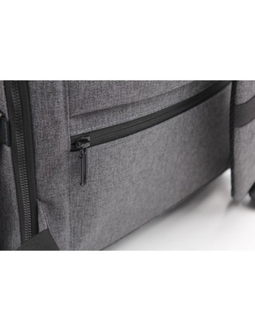 Sac à dos publicitaire  porte-ordinateur 15'' en PU Marco Polo Matières : polyester Couleurs : gris cadeau collaborateur premium