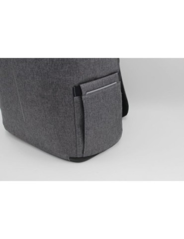 Sac à dos publicitaire  porte-ordinateur 15'' en PU Marco Polo Matières : polyester Couleurs : gris accessoire événementiel uniq