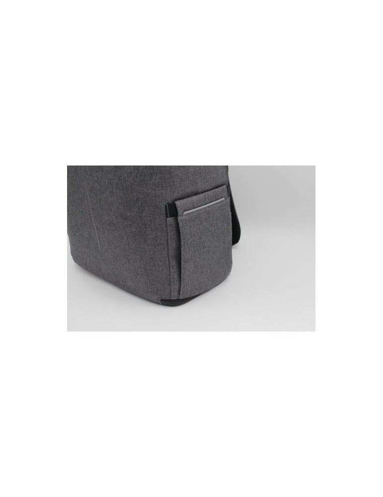 Sac à dos publicitaire  porte-ordinateur 15'' en PU Marco Polo Matières : polyester Couleurs : gris accessoire événementiel uniq