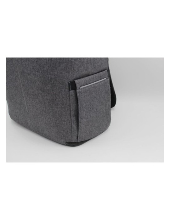 Sac à dos publicitaire  porte-ordinateur 15'' en PU Marco Polo Matières : polyester Couleurs : gris accessoire événementiel uniq