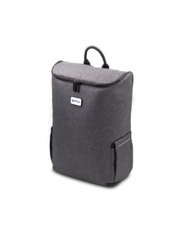 Sac à dos publicitaire  porte-ordinateur 15'' en PU Marco Polo Matières : polyester Couleurs : gris impression logo haute qualit