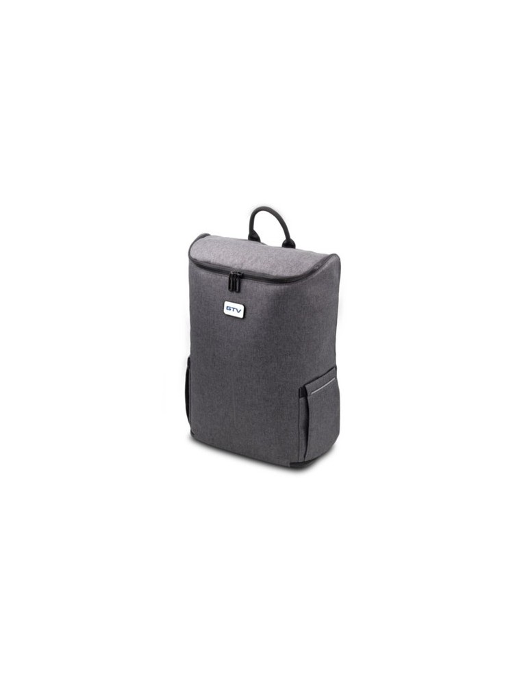 Sac à dos publicitaire  porte-ordinateur 15'' en PU Marco Polo Matières : polyester Couleurs : gris impression logo haute qualit