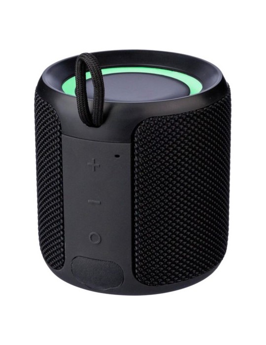 Enceinte sans fil  d'extérieur en ABS recyclé - Lloyd Matières : ABS recyclé Couleurs : noir impression logo haute qualité