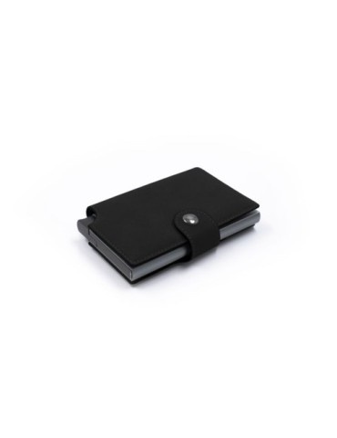 Portefeuille personnalisé Wally Porto et câble de charge  en nylon 35 W Jacob Matières : aluminium Couleurs : noir goodies publi