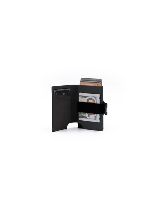 Portefeuille personnalisé Wally Porto et câble de charge  en nylon 35 W Jacob Matières : aluminium Couleurs : noir impression ha