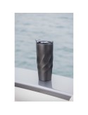 Mug nomade pliable  en acier inoxydable Calix XL Brandcharger Matières : acier inoxydable Couleurs : gun marquage laser ultra pr