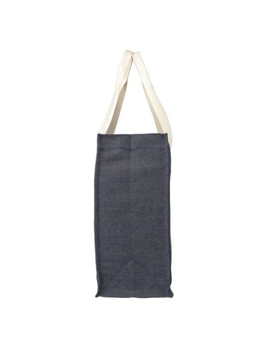Sac shopping  en denim 280 g/m2 Gretchen Matières : coton Couleurs : bleu cadeau entreprise pas cher