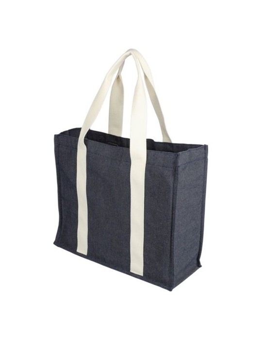 Sac shopping  en denim 280 g/m2 Gretchen Matières : coton Couleurs : bleu goodies publicitaire événementiel