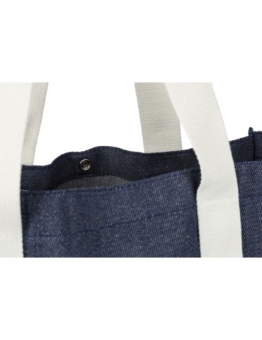 Sac shopping  en denim 280 g/m2 Gretchen Matières : coton Couleurs : bleu marquage laser ultra précis