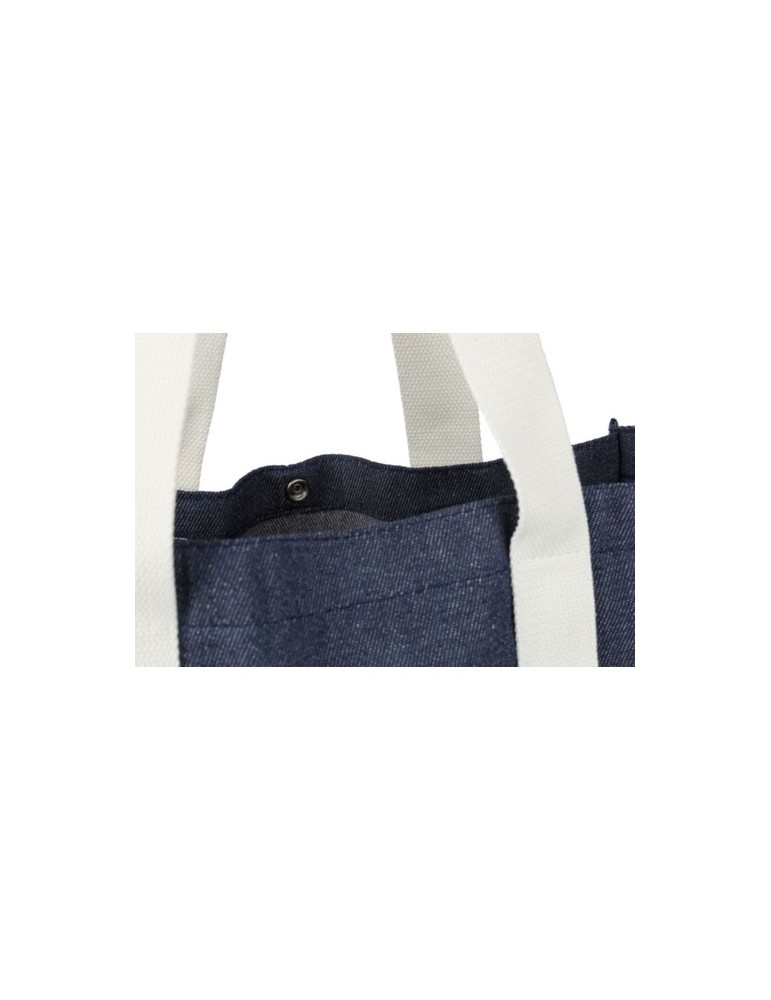 Sac shopping  en denim 280 g/m2 Gretchen Matières : coton Couleurs : bleu marquage laser ultra précis