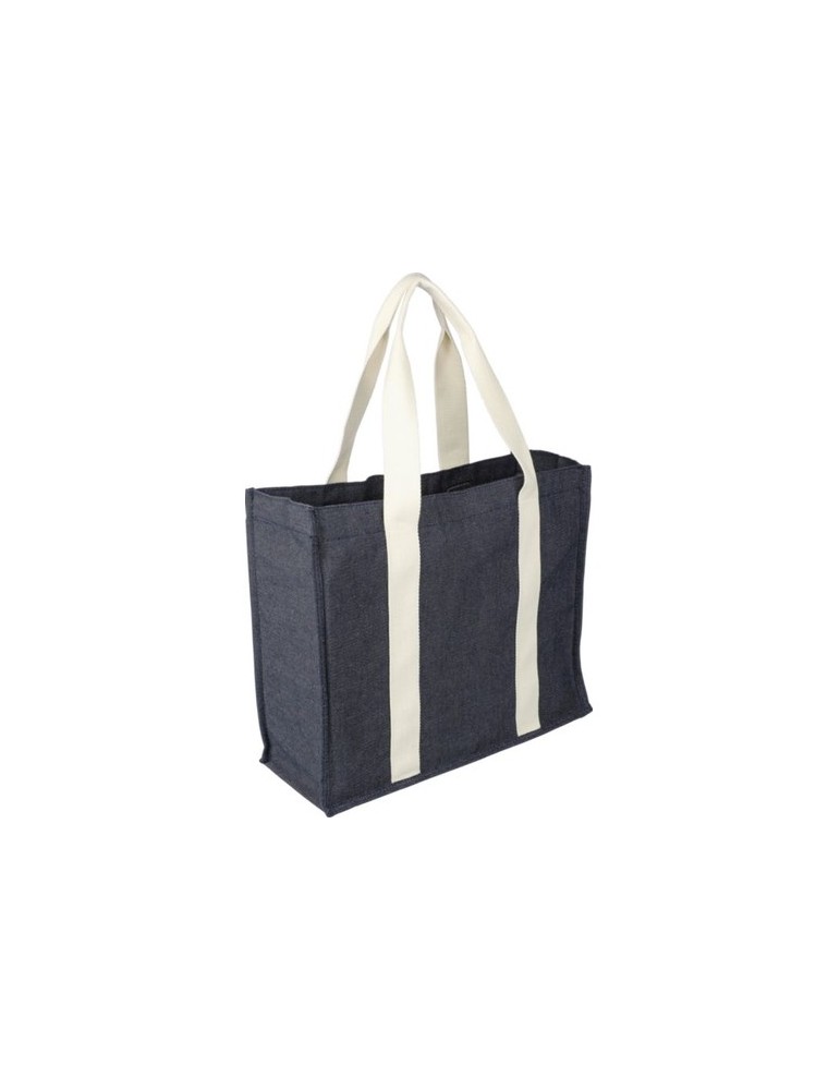 Sac shopping  en denim 280 g/m2 Gretchen Matières : coton Couleurs : bleu objet promotionnel éco-responsable