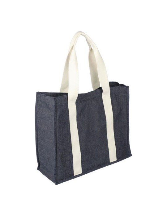 Sac shopping  en denim 280 g/m2 Gretchen Matières : coton Couleurs : bleu cadeau collaborateur premium