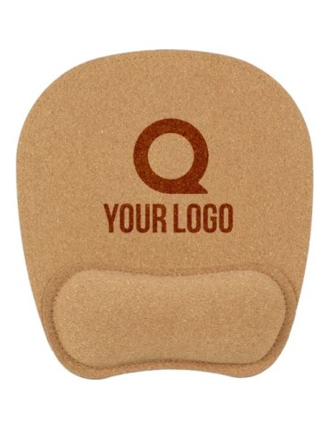 Tapis de souris ergonomique en liège personnalisé Edwin Matières : liège Couleurs : brun cadeau entreprise pas cher