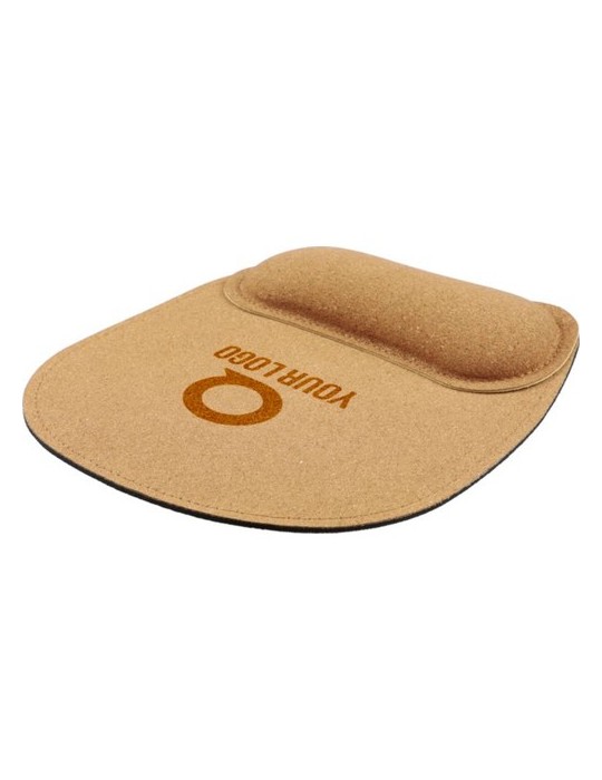 Tapis de souris ergonomique en liège personnalisé Edwin Matières : liège Couleurs : brun impression haute définition