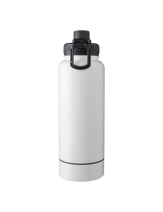 Gourde isotherme  en acier inoxydable de 1 000 ml Nathaniel Matières : acier inoxydable Couleurs : blanc marquage couleur éclata