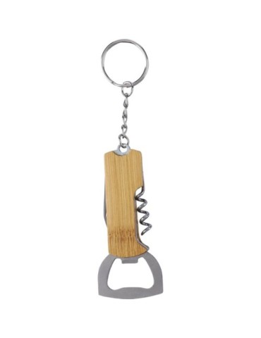 Porte-clés décapsuleur en bambou personnalisé Stuart