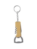 Porte-clés décapsuleur en bambou personnalisé Stuart Matières : bambou Couleurs : brun personnalisable avec votre logo