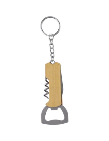 Porte-clés décapsuleur en bambou personnalisé Stuart Matières : bambou Couleurs : brun goodies publicitaire événementiel