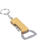 Porte-clés décapsuleur en bambou personnalisé Stuart Matières : bambou Couleurs : brun accessoire événementiel unique