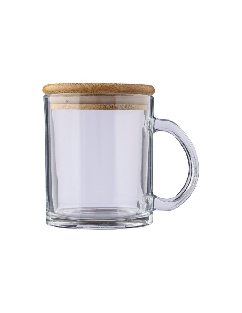 Mug  de 300 ml en verre recyclé et bambou - Ashley Matières : verre Couleurs : naturel