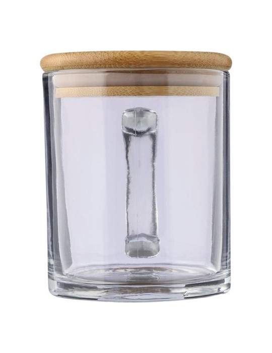 Mug  de 300 ml en verre recyclé et bambou - Ashley Matières : verre Couleurs : naturel personnalisable avec votre logo