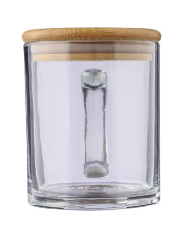 Mug  de 300 ml en verre recyclé et bambou - Ashley Matières : verre Couleurs : naturel goodies publicitaire événementiel