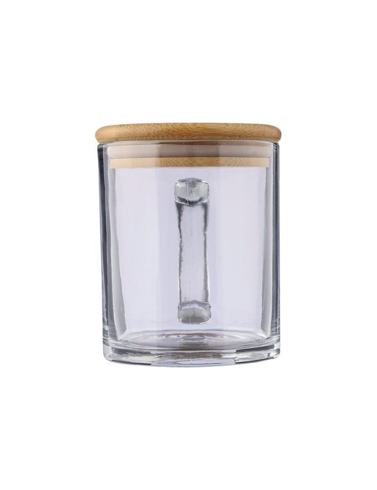 Mug  de 300 ml en verre recyclé et bambou - Ashley Matières : verre Couleurs : naturel goodies publicitaire événementiel