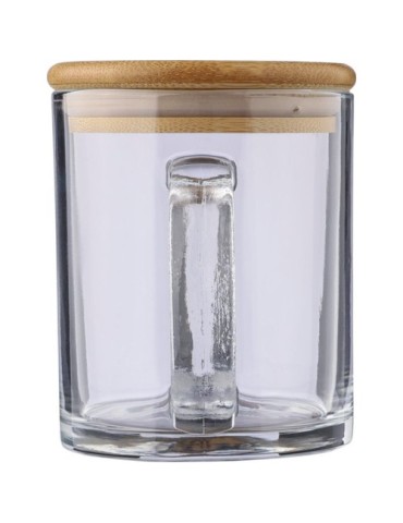 Mug  de 300 ml en verre recyclé et bambou - Ashley Matières : verre Couleurs : naturel marquage laser ultra précis