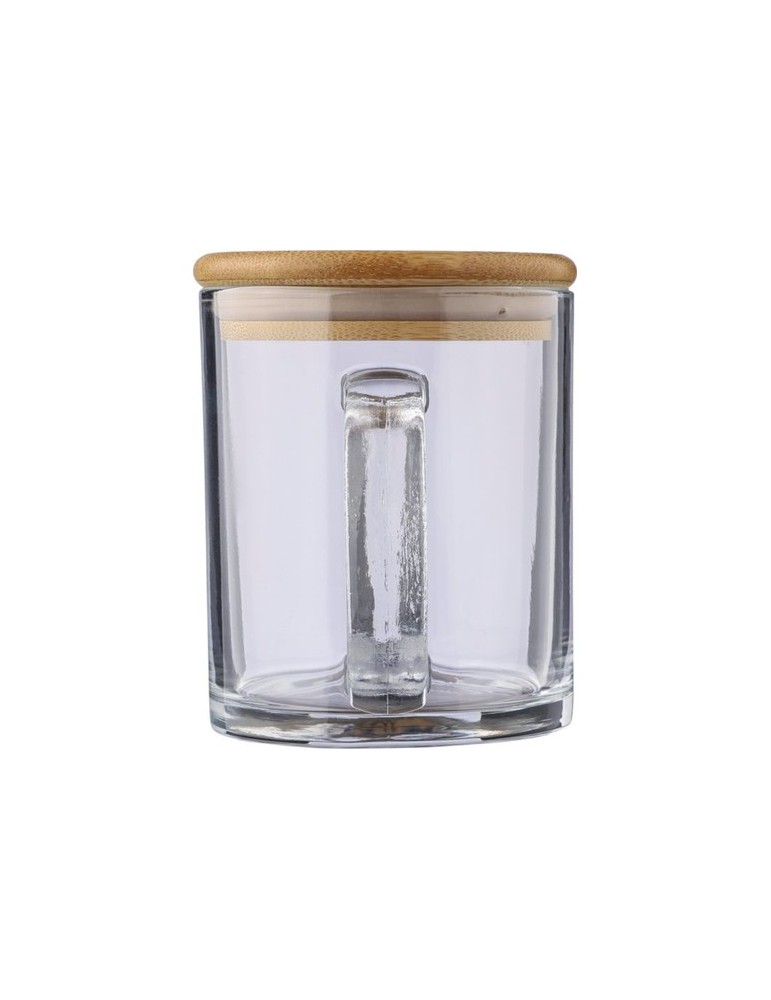 Mug  de 300 ml en verre recyclé et bambou - Ashley Matières : verre Couleurs : naturel marquage laser ultra précis