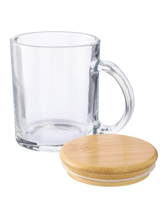 Mug en verre recyclé et bambou de 300 ml Ashley