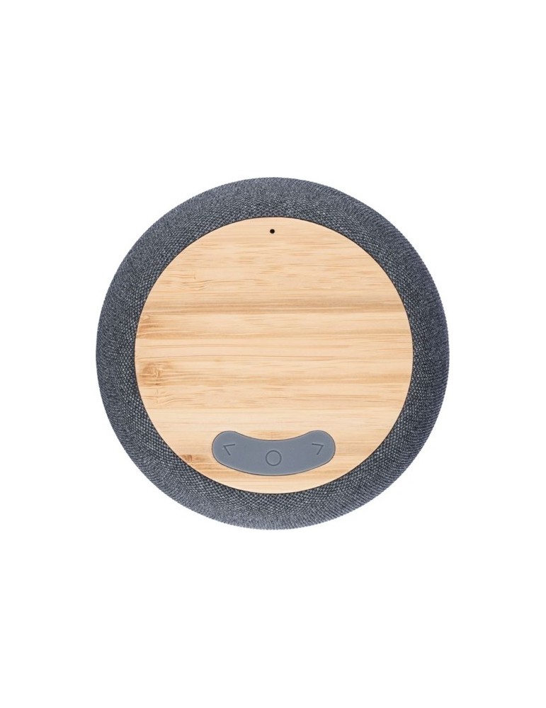 Enceinte sans fil  en bambou et ABS recyclé - Lyle Matières : bambou Couleurs : noir personnalisable avec votre logo