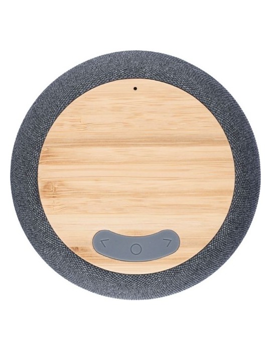 Enceinte sans fil  en bambou et ABS recyclé - Lyle Matières : bambou Couleurs : noir personnalisable avec votre logo