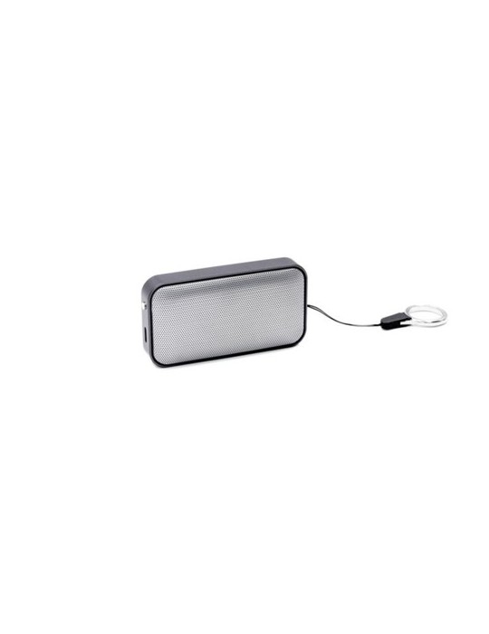 Enceinte sans fil publicitaire Nano de Brandcharger Matières : aluminium Couleurs : argenté